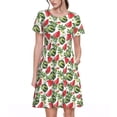 thumbnail image 1 of Easygdp Watermelons para Vestido Transpirable de Mujer, Vestido Suelto de Manga Corta con Pliegues y Bolsillos para el Verano, 1 of 6