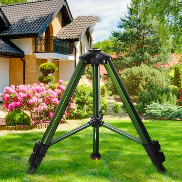 Rociador de agua Rociador de riego de 360 grados para jardín de césped (trípode verde)