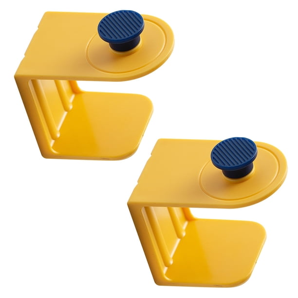 Injueey 1 par de soportes para tapas de ollas, estantes para tapas de sartenes montados en la pared, organizadores de cucharas de cocina de plástico, Almacenamiento y organización del hogar Amarillo Injueey HA005048-03