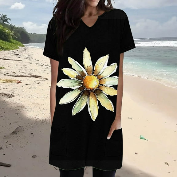 Xixinqiwan Women Tops,Womens Graphic T Shirt Summer Funny Printed Short Sleeve V-neck Tees Casual Shirt Tunic Tee Tops