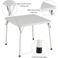 thumbnail image 3 of Folding Card Table and Chair Set of 3, Upholstered Foldable Table and Chair Set, Portable Metal Frame Children's Activity Table and Chairs Set for Eating, Reading, Playing, Beige, 3 of 8