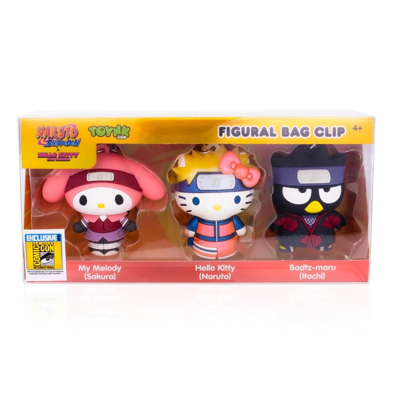 Hello Kitty x Naruto 3D Foam Figural Bag Clip 3-Piece Set