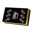thumbnail image 4 of Juego de vino de estilo chino, juego de copas de vino, dispensador de vino de regalo, para regalo de hombre 6 copas de hojas doradas, 4 of 9