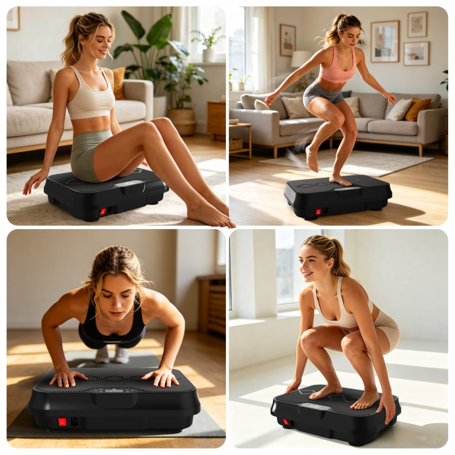 FENGFAN Vibration Plate Exercise Machine with Remote Control & Resistance Bands, Whole Body Workout Platform for Home Gym Indoor Use, 1 Pack