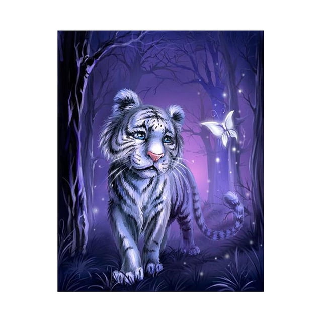 Wosthever Pintura de diamante 5D bordada con Fotos de tigre de animales, diamantes de imitación cuadrados completos, animales de punto de cruz, Type9 NO9