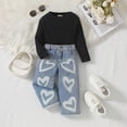thumbnail image 4 of TOWED22 Baby Infant Girls 2pcs Fall Winter Clothing Set Long Sleeve Crewneck Sweatshirt and Joggers Outfits Clothes(Black,5-6 Y), 4 of 9