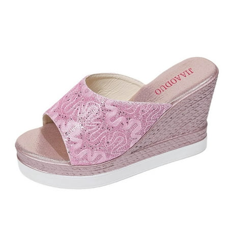 

Gzea Sandals Women Summer New Fish Mouth Pinecake Thick Sole Cool Slippers Women s Toe Pulling Shoes Summer Sandals Red 38