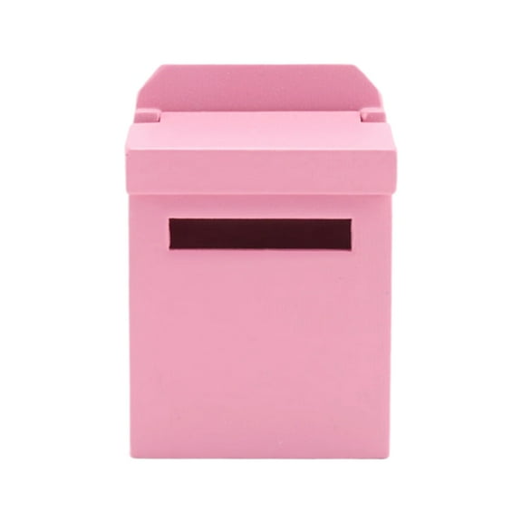 HOT 1/12 Wooden Mailbox Miniature Fairy Garden Decor Pink