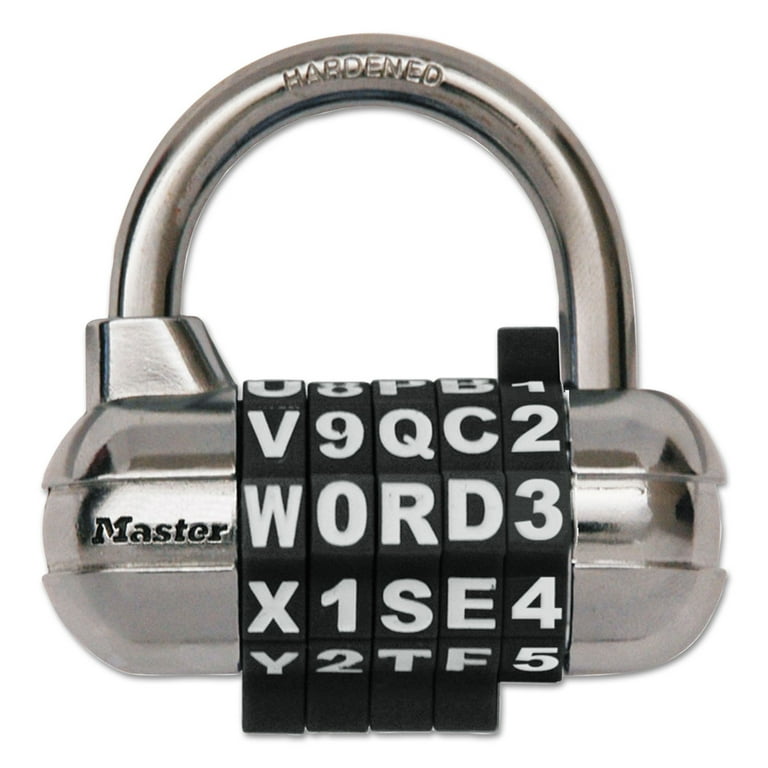 Password Plus Combination Lock, Hardened Steel Shackle, 2.5 Password Plus Combination Lock, Hardened Steel Shackle, 2.5