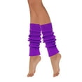 thumbnail image 2 of Wrapables 80's Style Neon Fluorescent Ribbed Leg Warmers, Purple, 2 of 5