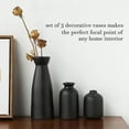 thumbnail image 4 of Tyeign Modern Ceramic Vase Set 3 Pc, Matte Black Table Centerpiece for Fresh Or Faux Flowers, Contemporary Living Room Shelf Office Décor, Stable Flat Base, Three-Piece Vase Ornaments, 4 of 5