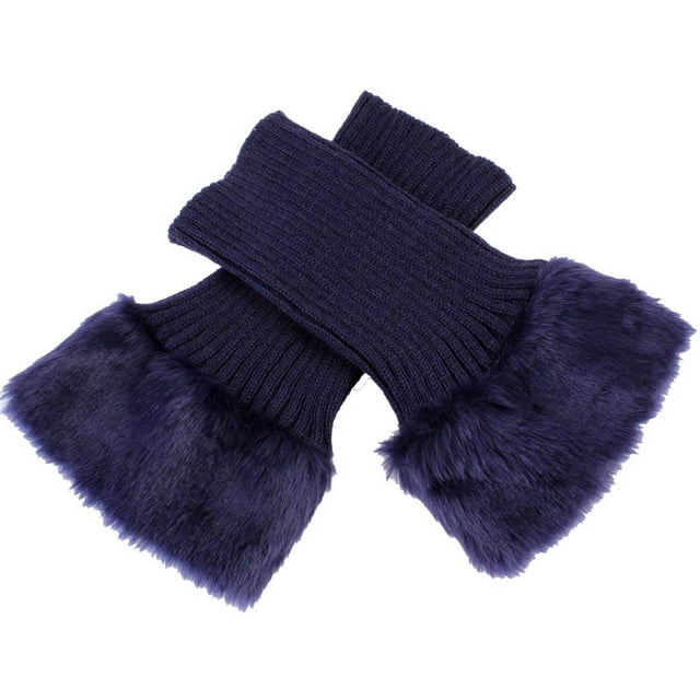 Decodeary Chaussettes d'Hiver pour Femmes Tricotées Extensibles Bleues 1Set