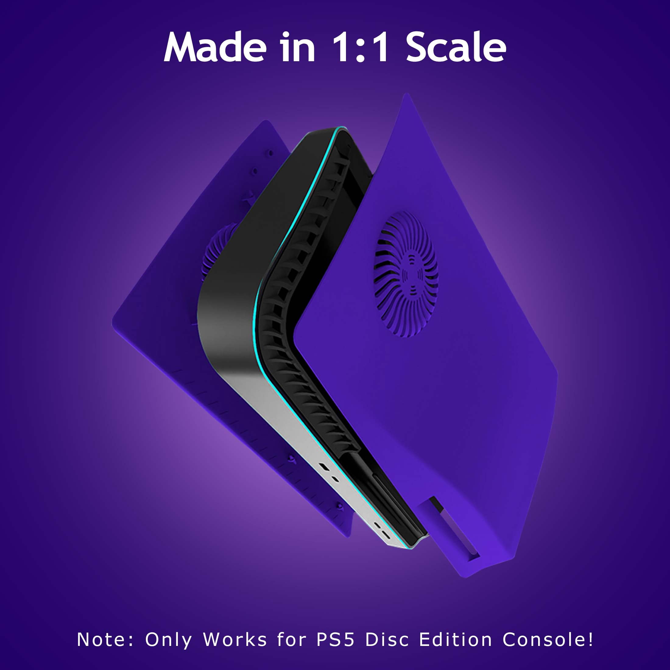 Faceplate for Original PS5 Disc Edition, PS5 Cover Plates with Cooling Vents & Dust Filter, Purple