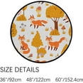 thumbnail image 3 of FREEAM Kids Round Nursery Area Rug 4 ft Forest Foxes Yellow Trees Non Slip Play Mats for Kids Boys Girls Playing Room Living Room, 3 of 6