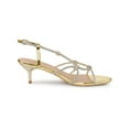 thumbnail image 3 of BLISSFUL STEP Sandales à Talon Chaton pour Femmes à Bride Slingback avec Strass Or 9, 3 of 7