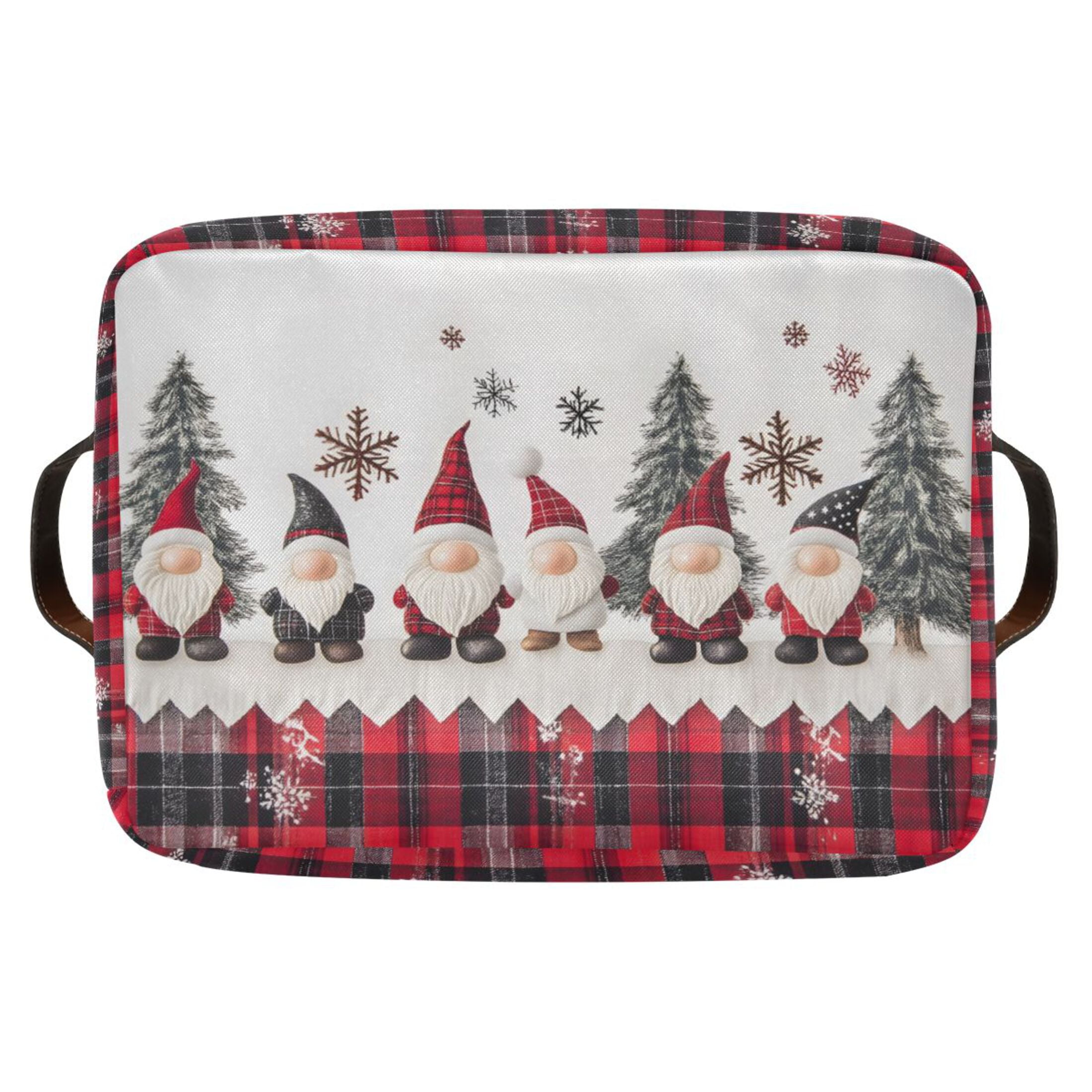 Ryvnso Gnomes Snowflakes Christmas Storage Basket Large Bin Foldable Boxes Toys Organizer 14.2x10.2x8.3in 2 PCs