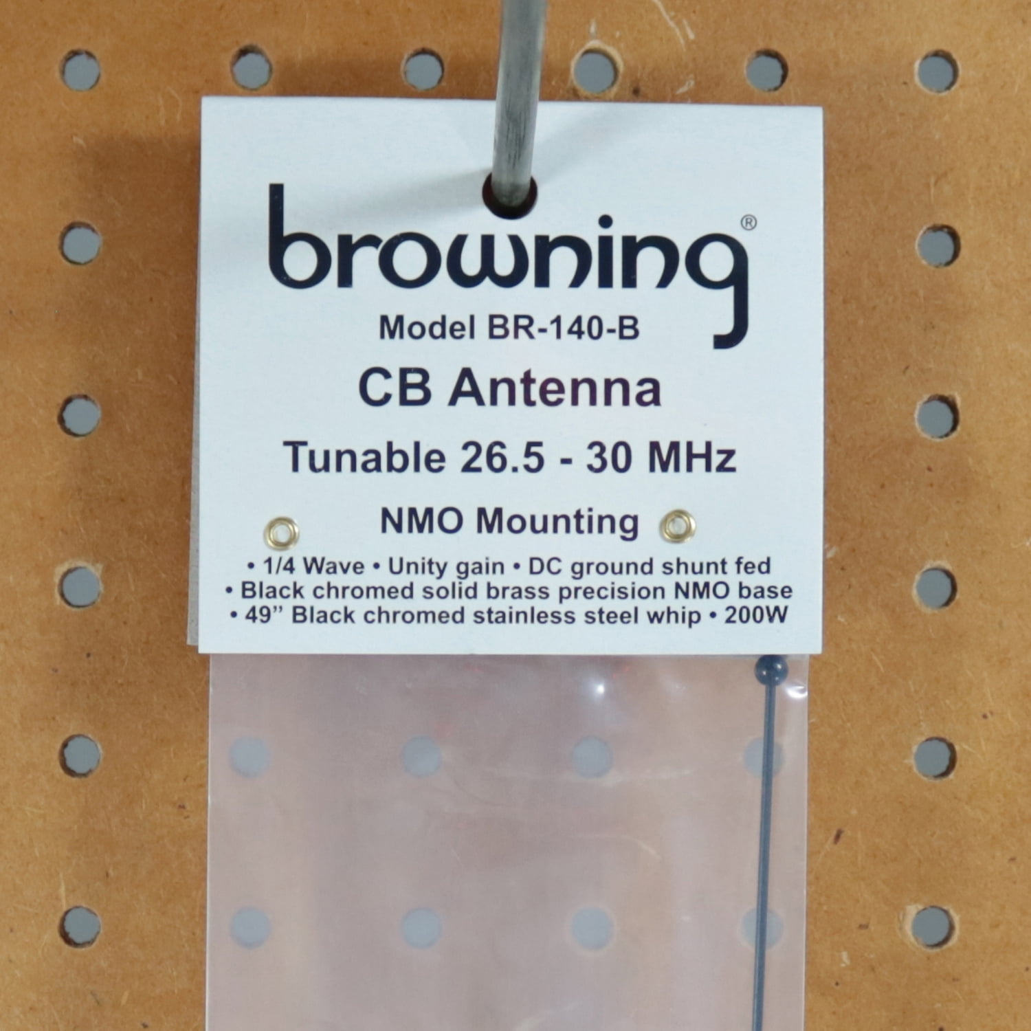 Browning 200-Watt Low-Band 26.5 MHz to 30 MHz Unity-Gain UHF Antenna with NMO Mounting (Black Base), Black Base