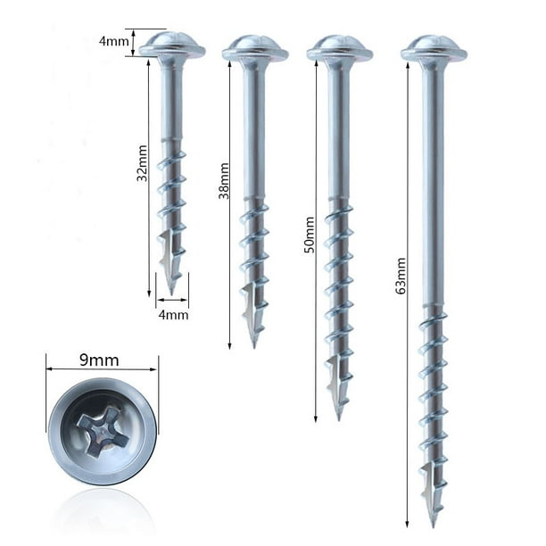 100pcs bag Carbon Steel Screws Fine Coarse Self Tapping Screw for