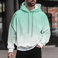 thumbnail image 2 of Enjoytime Sweatshirts for Men Basic Baggy Gradient Long Sleeve Pullover Tops Fall Winter Warm Casual Loose Oversized Hoodie Mint Green XXL, 2 of 6