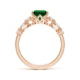 thumbnail image 2 of ANGARA Lab Grown 2.25 Ct Classic Emerald-Cut Emerald Side Stone Engagement Ring for Women in 14K Rose Gold (Size-9x7mm) | May Birthstone, Anniversary, Jewelry Gift for Women | Lab-Grown Emerald Ring, 2 of 9