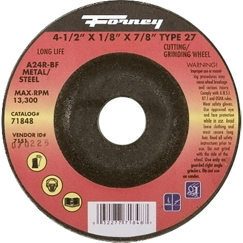 Forney Industries 71848 Type 27 Circular Shape Depressed Center CutOff
