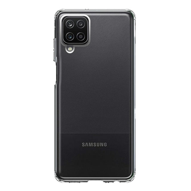 MUNDAZE Samsung Galaxy A12 Shockproof Clear Hybrid Protective Phone Case Hard Soft Double Layer Cover