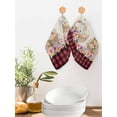 thumbnail image 2 of Easter Bunny Eggs Kitchen Dish Towels for Drying Dishes Set of 3, Spring Flowers Rabbits Retro Red Black Plaid Waffle Weave Microfiber Hand Tea Bathroom Towels Quick Dry & Absorbent Towel 12x12, 2 of 7