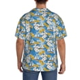 thumbnail image 3 of Pofeuu Flower and Sail Boat Print Mens Casual Short Sleeve Shirts Beach Summer Spread Collar Pocket Tops Men's Casual Short-sleeved Shirt-Medium, 3 of 5