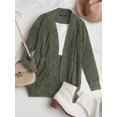 thumbnail image 6 of Women'S Long Sleeve Open Front Cardigan Chunky Knit Draped Sweaters Outwear Army Green M, 6 of 9