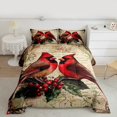 thumbnail image 3 of Feelyou Winter Robin Bird Bedding Comforter Set, Western Christmas Animal Twin Comforter Sets, Flower Plant Botanical Reversible Bedding Set, Microfiber Bedroom Decor, 2pcs, 3 of 9