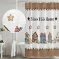 thumbnail image 4 of Shower Curtain Bathroom Set Farmhouse Flower Bless This Home Waterproof Fabric Shower Curtains with Grommets&Hooks, Rustic Shining Star Wood Privacy Bath Curtain for Bathtub 48x72in, 4 of 9