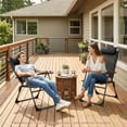 thumbnail image 4 of TLSUNNY Folding Patio Chairs Set of 2, Outdoor Portable Recliner W/ Adjustable Back, Removable Headrest, Armrest, Foot Pad, for Camping/Garden/Pool, 4 of 11