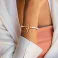 thumbnail image 4 of TURANDOSS White, Pearl Inital Bracelet, Gold Plated, 4 of 6