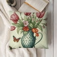 thumbnail image 3 of YINGXI Hello Spring Flower Throw Pillow Covers, Cushion Case Decoration for Sofa Couch 24x24in, 3 of 5