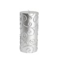 thumbnail image 1 of 3 x 6 in. Scroll Pillar Candle, Silver, 1 of 1