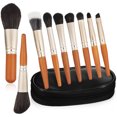 thumbnail image 1 of 9 Pcs Makeup Brushes with Storage Bag Foundation Cosmetic Brushes for Daily Makeup Travel, 1 of 8