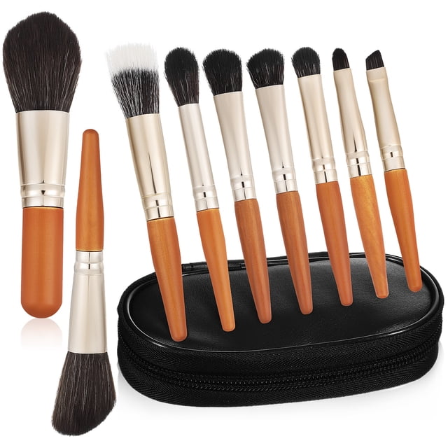 9 Pcs Makeup Brushes with Storage Bag Foundation Cosmetic Brushes for Daily Makeup Travel