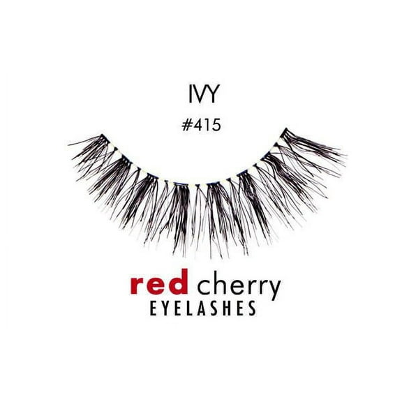 Option : Black - #415 , Troika Red Cherry Eyelashes, hair scalp beauty - Pack of 3 w/ Sleek 3-in-1 Comb/Brush