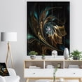thumbnail image 3 of Design Art - Fleur Fractale Marron Bleue en Noir, 3 of 5