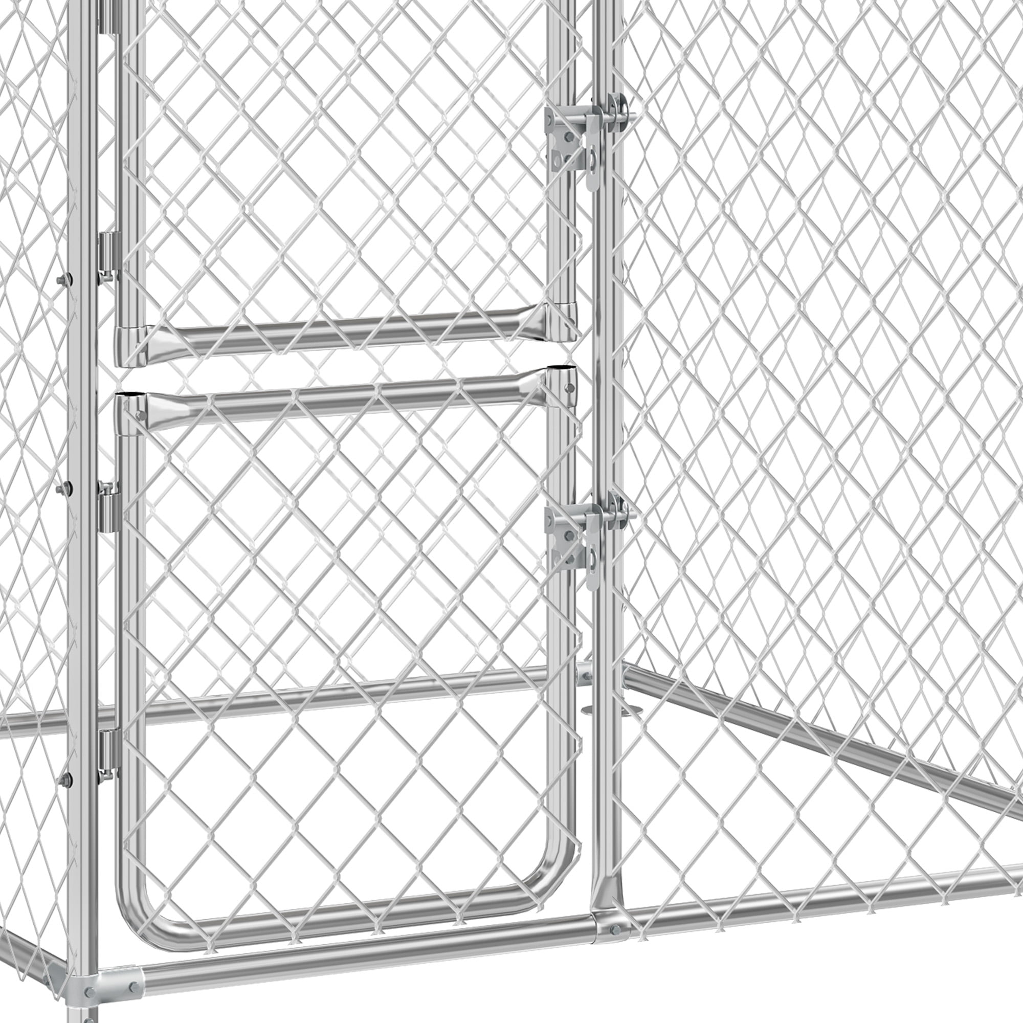 Craftian 4.03×4.03×5.4FT Outdoor Dog Kennel for Large Dogs, Pet Dog Run Enclosures for Dog Crate Outdoor Metal Galvanized Welded with Waterproof UV-Resistant Cover