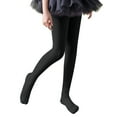 thumbnail image 3 of dazeni Girls Opaque Tights Soft Cotton Seamless School Dress Tights Elastic Footed Tights for Tween Black 7-9 Years, 3 of 8