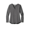 thumbnail image 3 of Port Authority Adult Female Women Plain Long Sleeves Blouse Sterling Grey Medium, 3 of 4