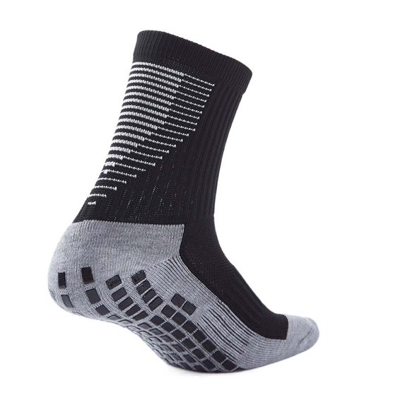 Elastic Anti-Shock Hygroscopic Thickened Towel Bottom Nylon Mid Tube Socks Stripe Soccer Socks Football Socks Sports Socks Men Women Socks BLACK