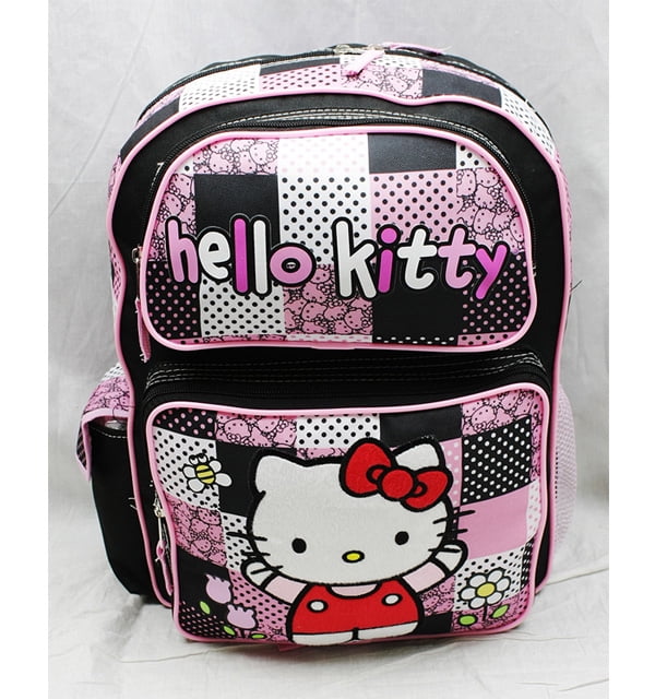 black and pink school bag