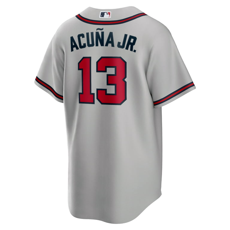 Men's Nike Ronald Acuna Jr. Gray Atlanta Braves Road Replica Player Name  Jersey 
