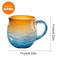 thumbnail image 2 of Yucurem Oceanic Theme Drinking Cup with Handle, 12 oz Handblown Ocean Glass Mug for Tea, Coffee, Cocktails, Beach Lovers & Gift Giving (Sunset Beach), 2 of 9