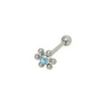 thumbnail image 3 of Jeweled Flower Design Barbell Tongue Ring, 3 of 8