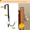 thumbnail image 5 of Happy Hooks Over the Door Hooks, 1-Pack, Black, 6.4" Height and 3.5" Width, High-Manganese Steel, 5 of 6