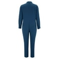 thumbnail image 6 of YOTMKGDO Jumpsuits for Women Long Sleeve Bodysuit Women's Cotton Linen Loose Lapel Long Sleeve Button with Pockets Jumpsuit, Sizes S-3XL, 6 of 9