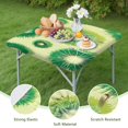 thumbnail image 4 of Green Tie Dye Pattern Square Fitted Tablecloth with Elastic Edge,Square Table Cover,Washable Elastic Table Cover for Home Kitchen Party Decor 34"x34", 4 of 6